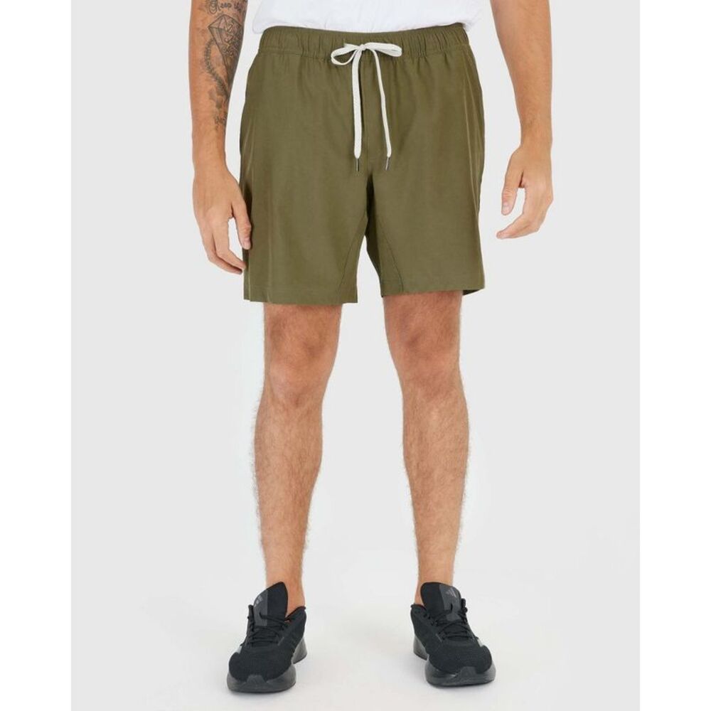 True Classic - Men's - Military Green Active Quick Dry Shorts wit Green